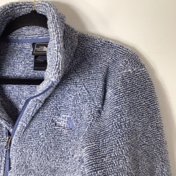 The North Face full zip jacket women medium blue fuzzy jersey - Picture 2 of 9